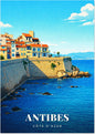 Antibes — Remparts de la Vieille Ville face à la Mer et aux Montagnes de la Côte d'Azur