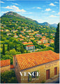 Vence — Le Vieux Village et le Baou des Blancs sous le Ciel d'Azur de la Côte d'Azur