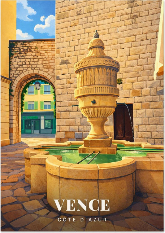 Vence — La Fontaine du Peyra et l'Arche de Pierre du Vieux Village de la Côte d'Azur