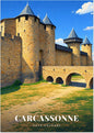 Carcassonne — Le Château Comtal et son Pont de Pierre face aux Tours de la Cité au Cœur du Pays Cathare
