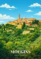 Mougins — Le Village Perché et son Clocher au-dessus des Collines Boisées et Oliveraies de la Côte d'Azur