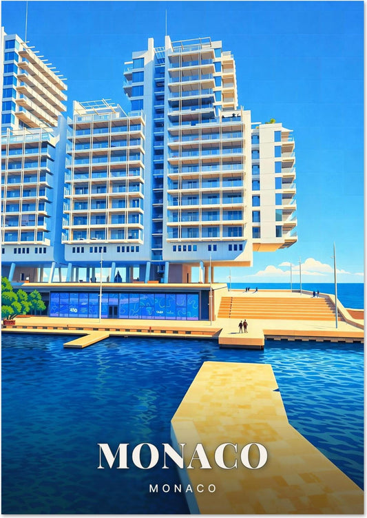 Monaco — Architecture Contemporaine en Porte-à-Faux sur le Front de Mer de la Principauté