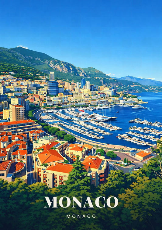 Monaco — Le Port Hercule et la Skyline de la Principauté entre Mer et Montagne