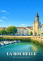 La Rochelle — La Tour de la Grosse-Horloge et les Façades du Cours des Dames au Bord du Vieux-Port de la Côte Atlantique