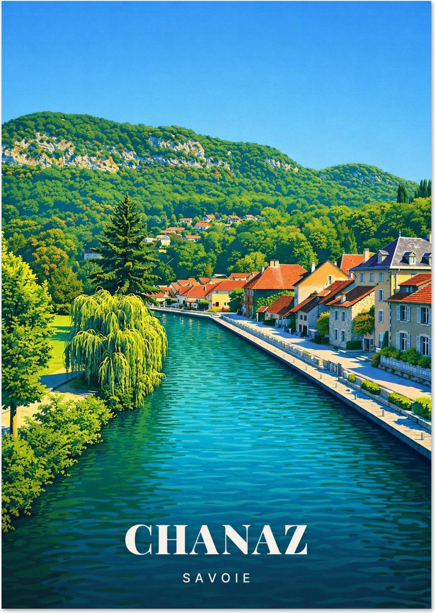 Chanaz — Le Canal de Savière, le Village aux Toits de Tuiles et les Collines Boisées de Savoie