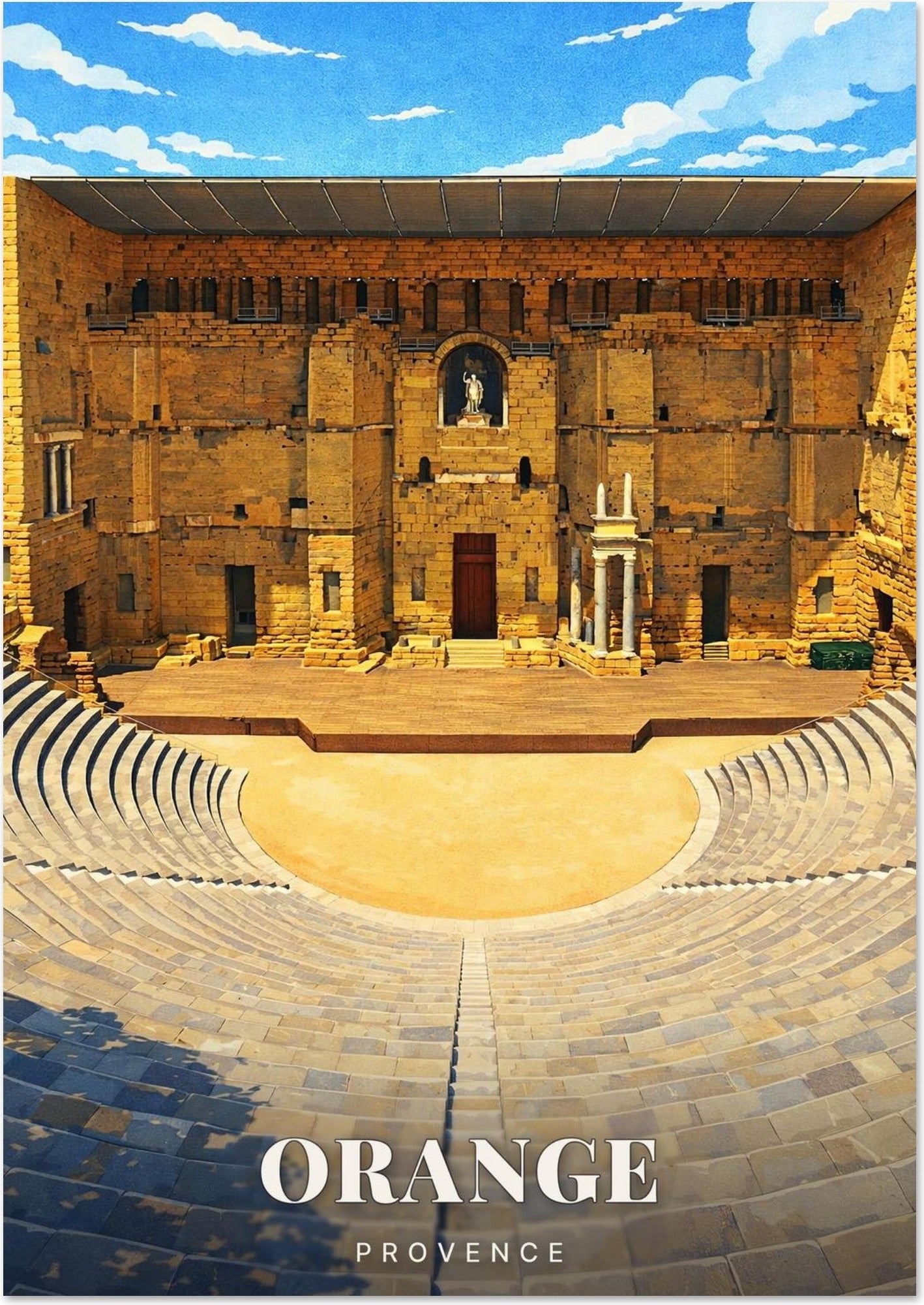Orange — Le Théâtre Antique Romain et son Grand Mur de Scène sous le Ciel de Provence