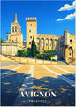 Avignon — Le Palais des Papes et la Cathédrale Notre-Dame-des-Doms sous le Grand Ciel Bleu de Provence